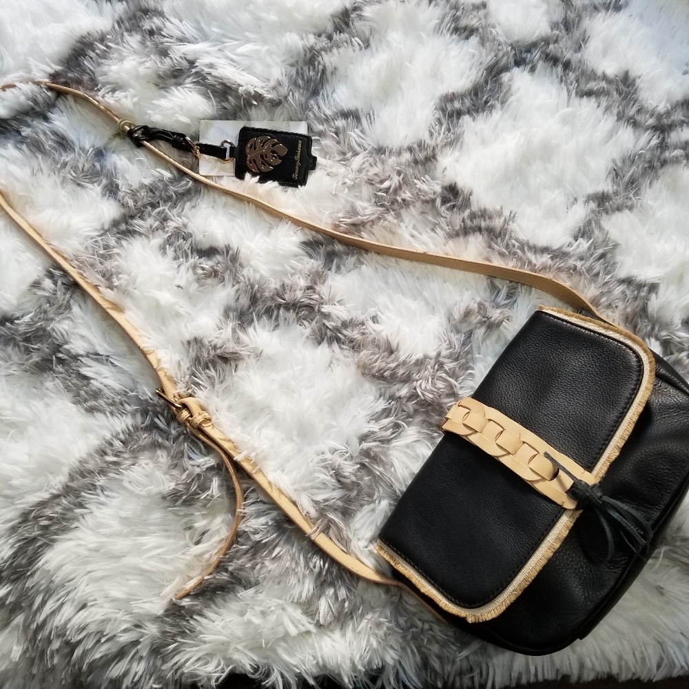 Tommy Bahama Santa Rosa Messenger Black Bag